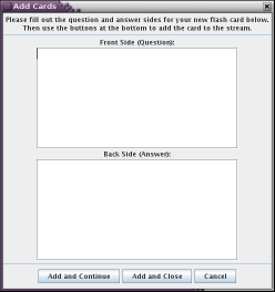 Add Cards dialog